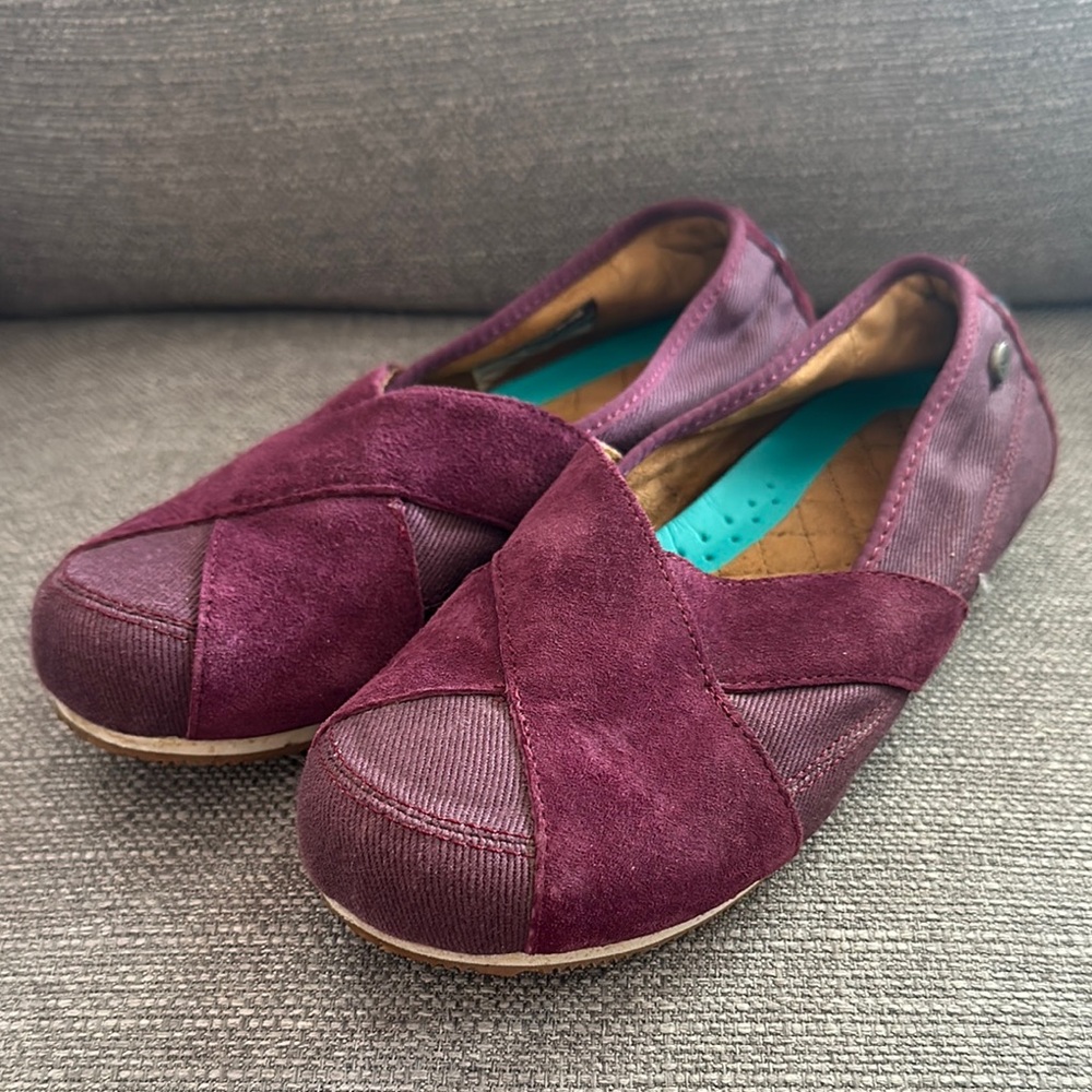Women's Burgundy Slip-On Shoes